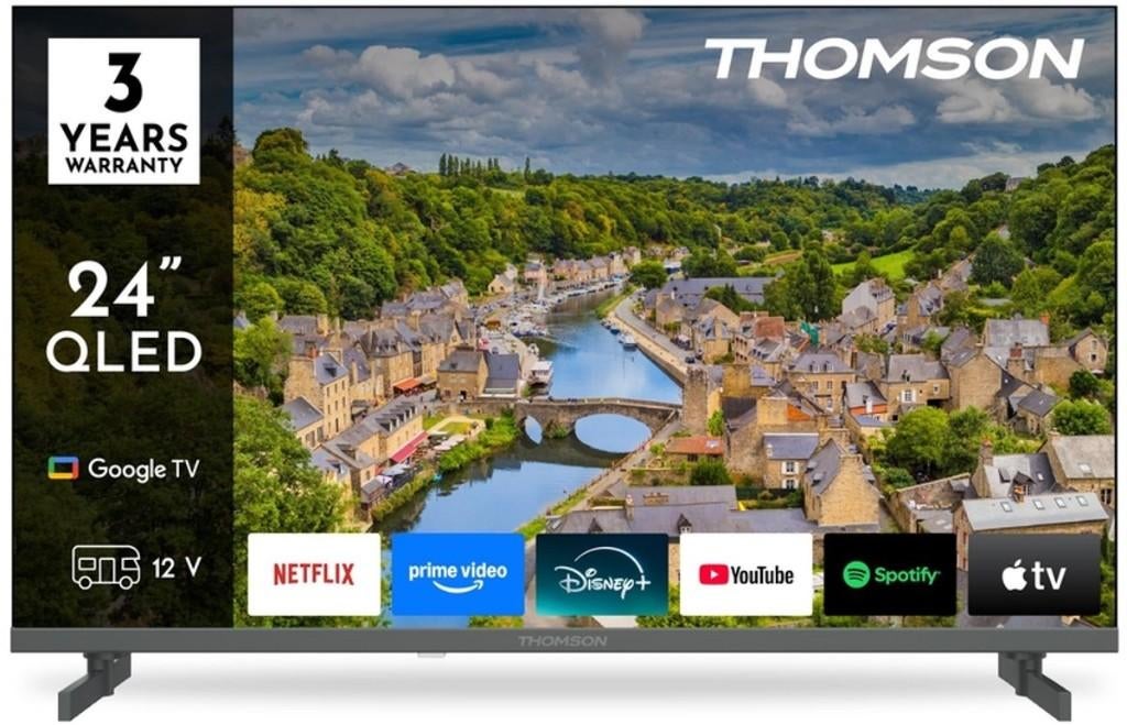 12 volt Thomson 24HQG3S15C tv 61 cm (24") HD Smart TV Wifi, Overige merken, QLED, 50 Hz, Ophalen of Verzenden