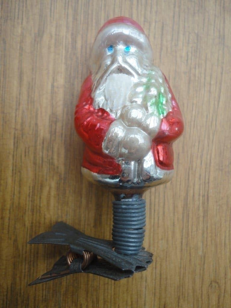 Mooie Ajeko kerstbal Kerstman (rood) op clip / knijper, Ophalen of Verzenden, Gebruikt
