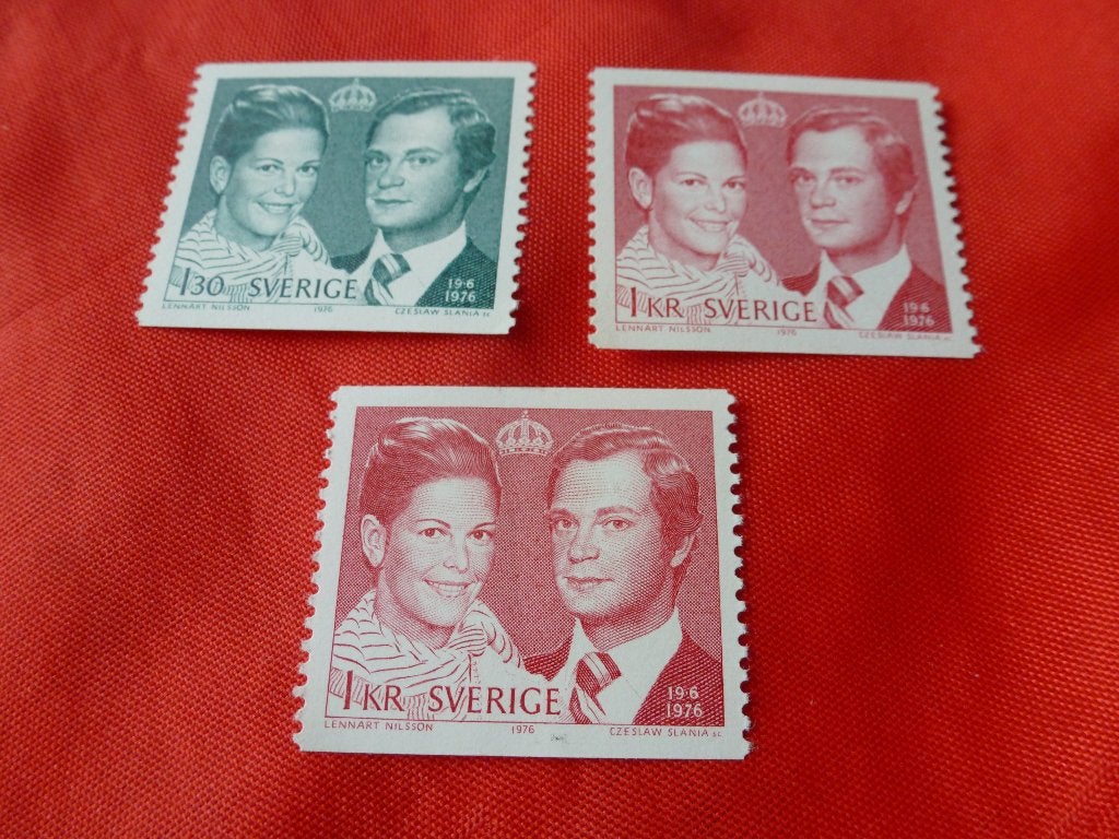 Postzegels - Zweden 3x 1976 i krone 1,30 krone postfris, Ophalen of Verzenden, Zweden, Postfris