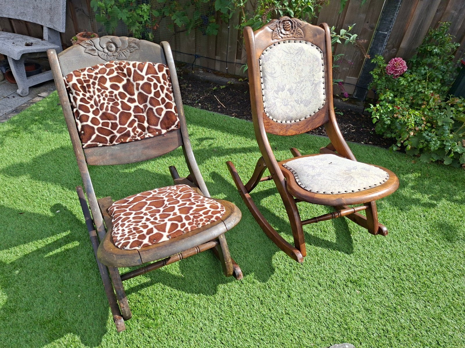 Antieke houten schommelstoelen - set van 2, Ophalen