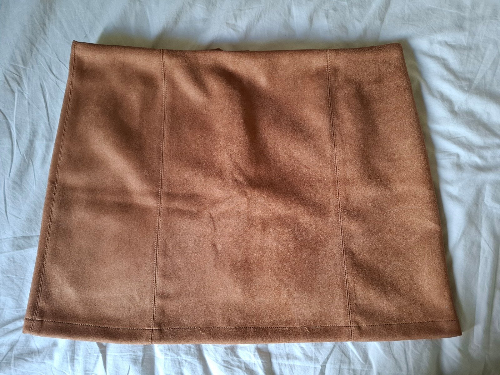 Imitatieleer/imitatie suède. Cognac. Minirokje. Bonprix. 44, Bonprix, Bruin, Ophalen of Verzenden, Zo goed als nieuw