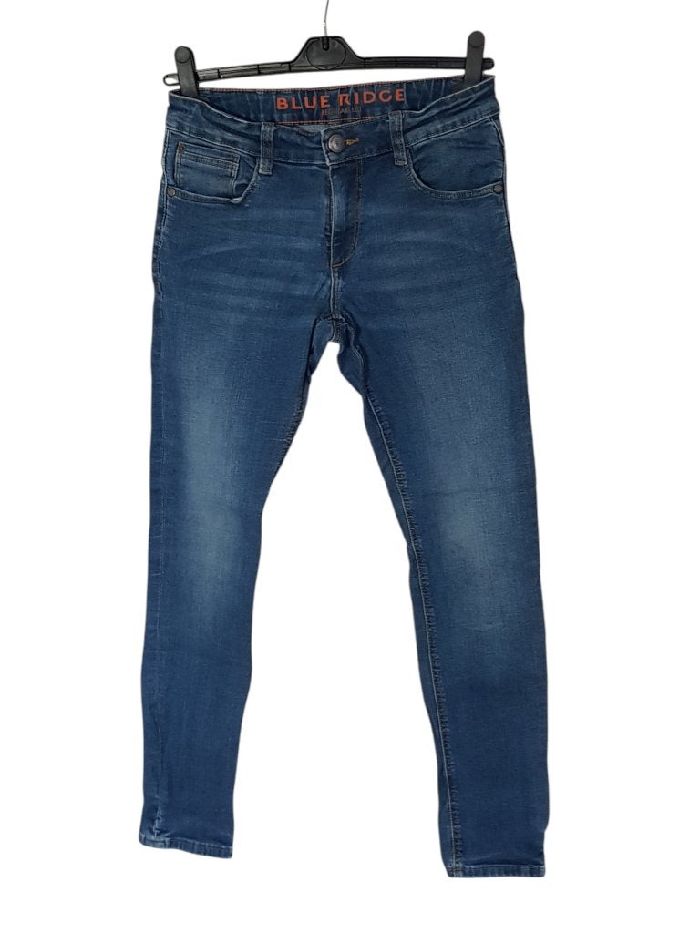 Mooie blauwe WE Blue Ridge regular fit stretch jeans mt 158., Broek, Verzenden, Zo goed als nieuw, Blue Ridge