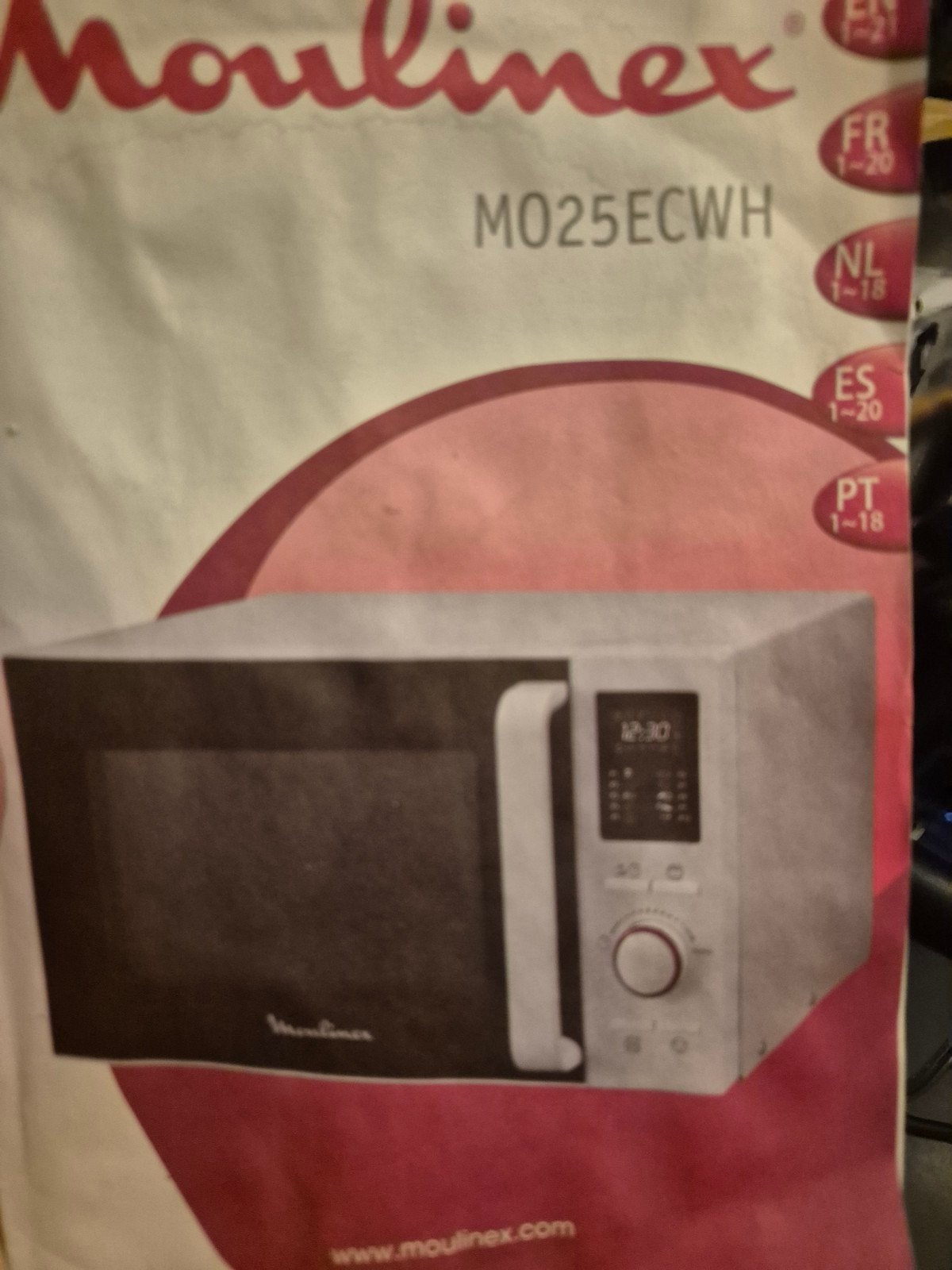 Moulinex MO25ECWH Combimagnetron - Zo goed als nieuw, Ophalen, Combimagnetron, Gebruikt, Hete lucht