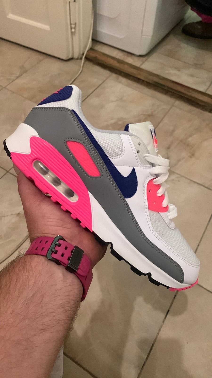 NIKE AIR MAX 90 LASER PINK-CONCORD”/DS/Size 44.5, Kleding | Heren, Schoenen, Overige kleuren, Sportschoenen, Nieuw, Ophalen of Verzenden