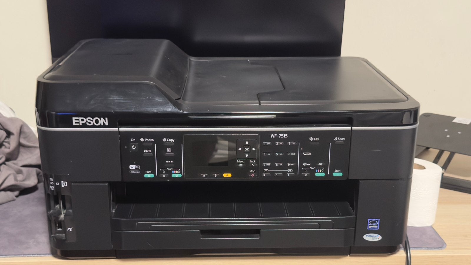 Epson WorkForce WF-7515 printer/scanner/fax, Computers en Software, Printers, Gebruikt, All-in-one, Inkjetprinter, Faxen, Kleur printen
