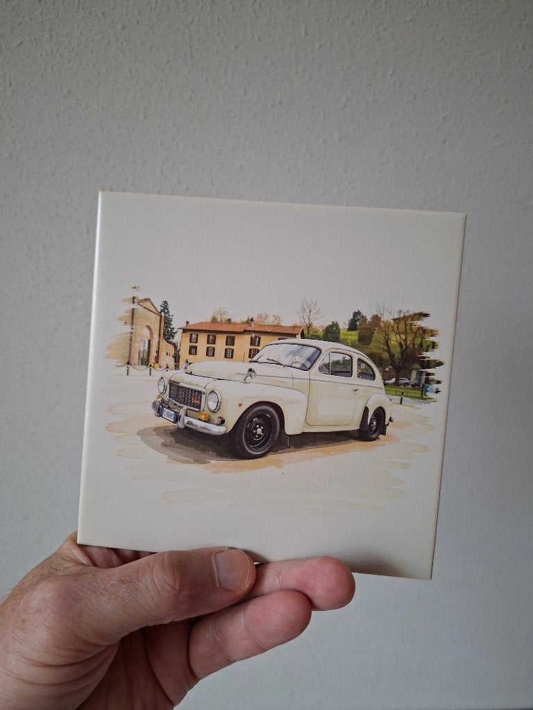 Volvo PV 544 Katterug wandtegel – zelf bedrukt en afgebakken, Nieuw, Minder dan 20 cm, Minder dan 5 m², Wandtegels