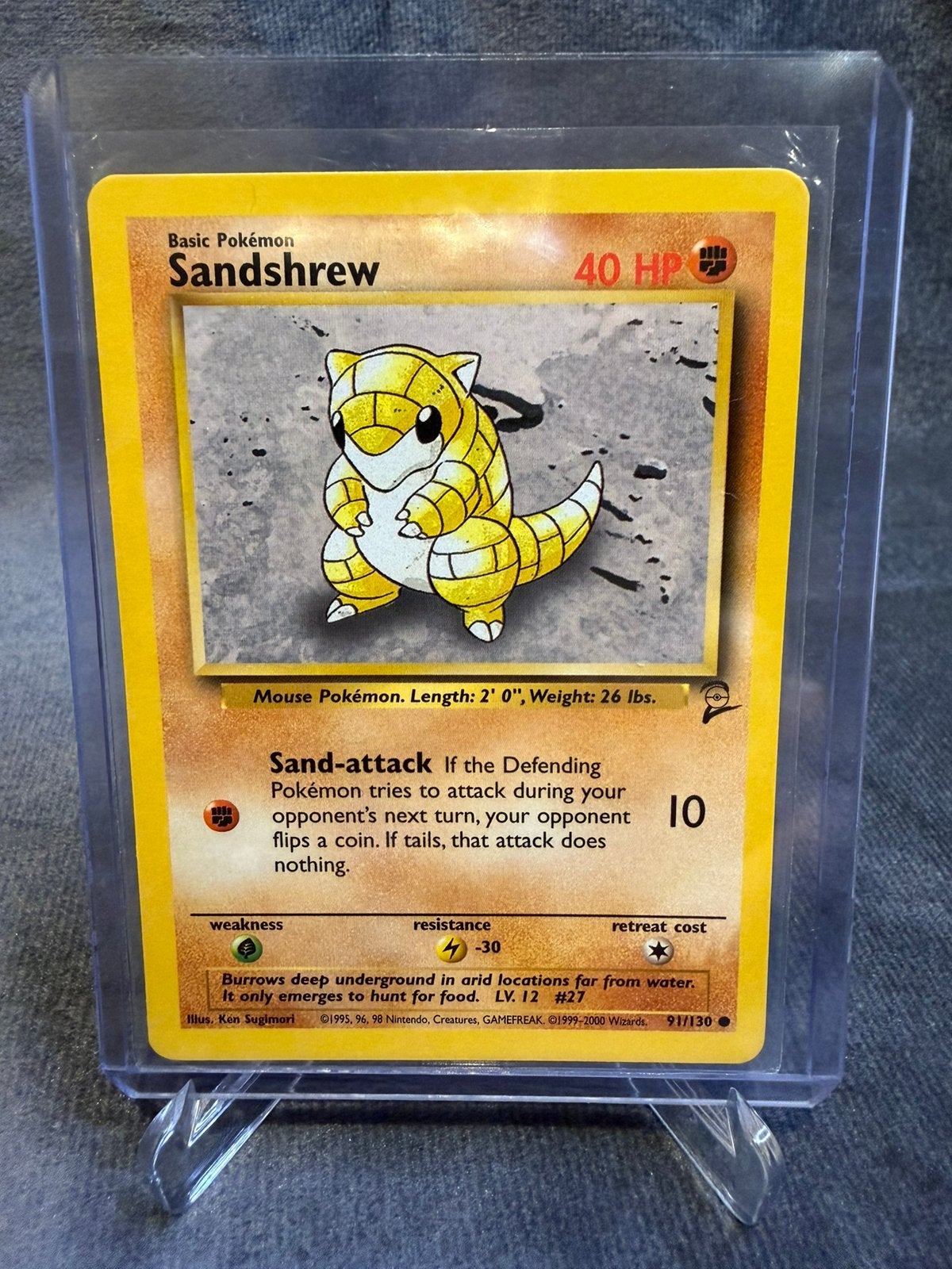 Pokémon Sandshrew 91/130 – Base Set 2 – Vintage – NM, Hobby en Vrije tijd, Verzenden, Zo goed als nieuw