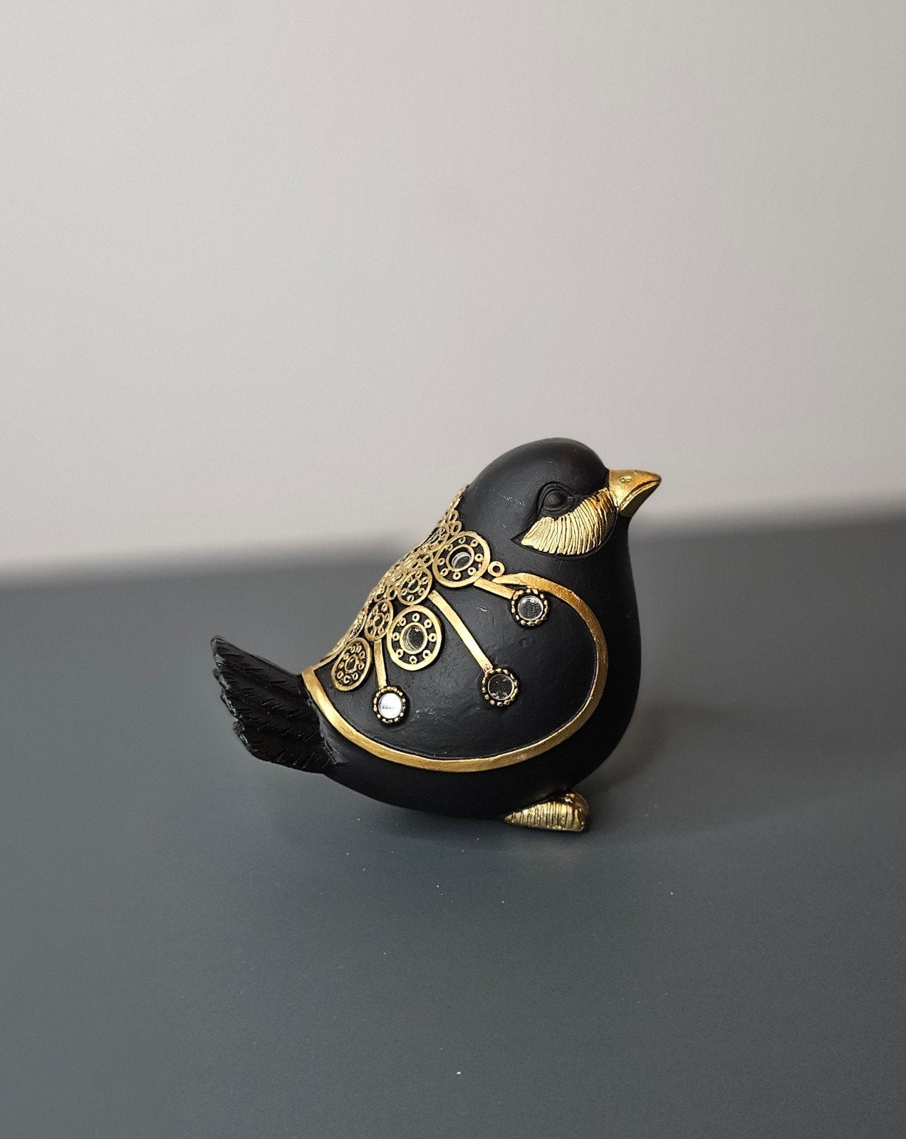 Beeldje "vogeltje goud, zwart" H.10cm, Verzamelen, Ophalen of Verzenden, Nieuw, Dier