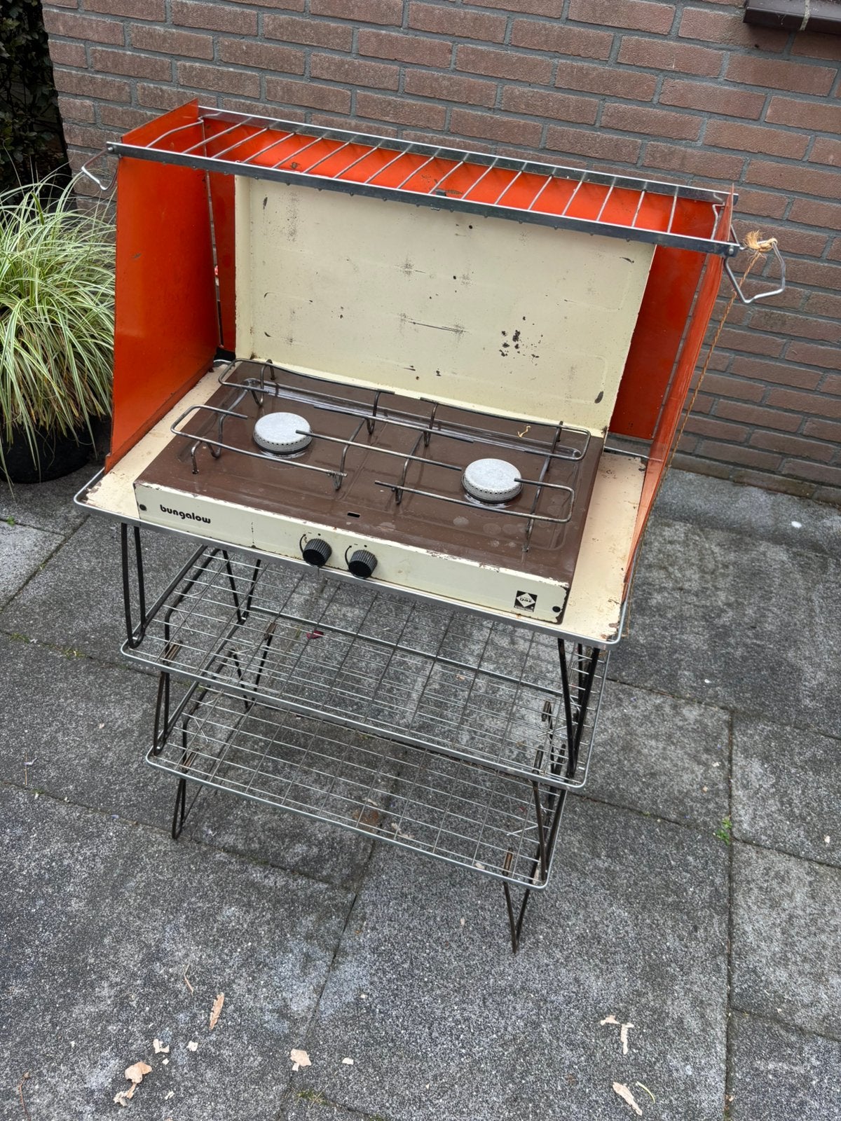 2pits gaskookstel met onderstel, Ophalen, Gebruikt