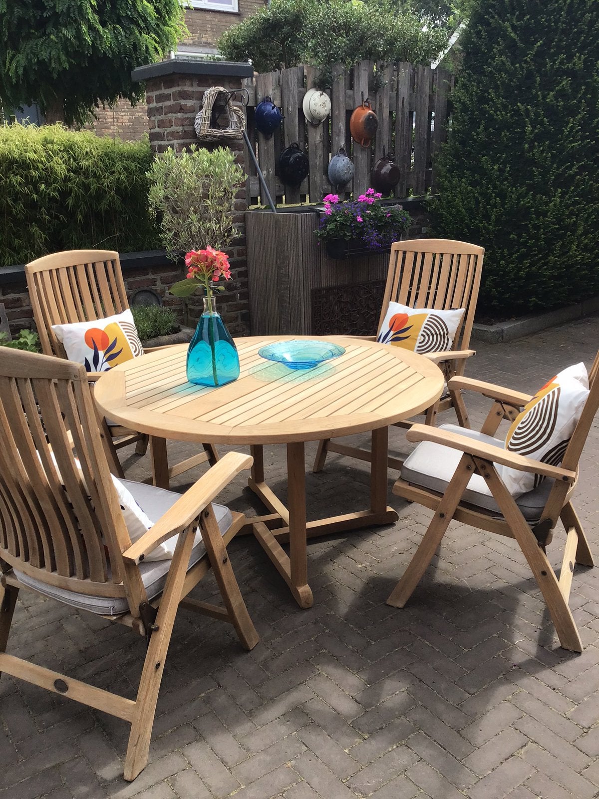 Teakhouten tuinset Teak and Garden/tafel Barlow and Tyrie 🍀, Ophalen, Zo goed als nieuw, Rechthoekig, Teakhout