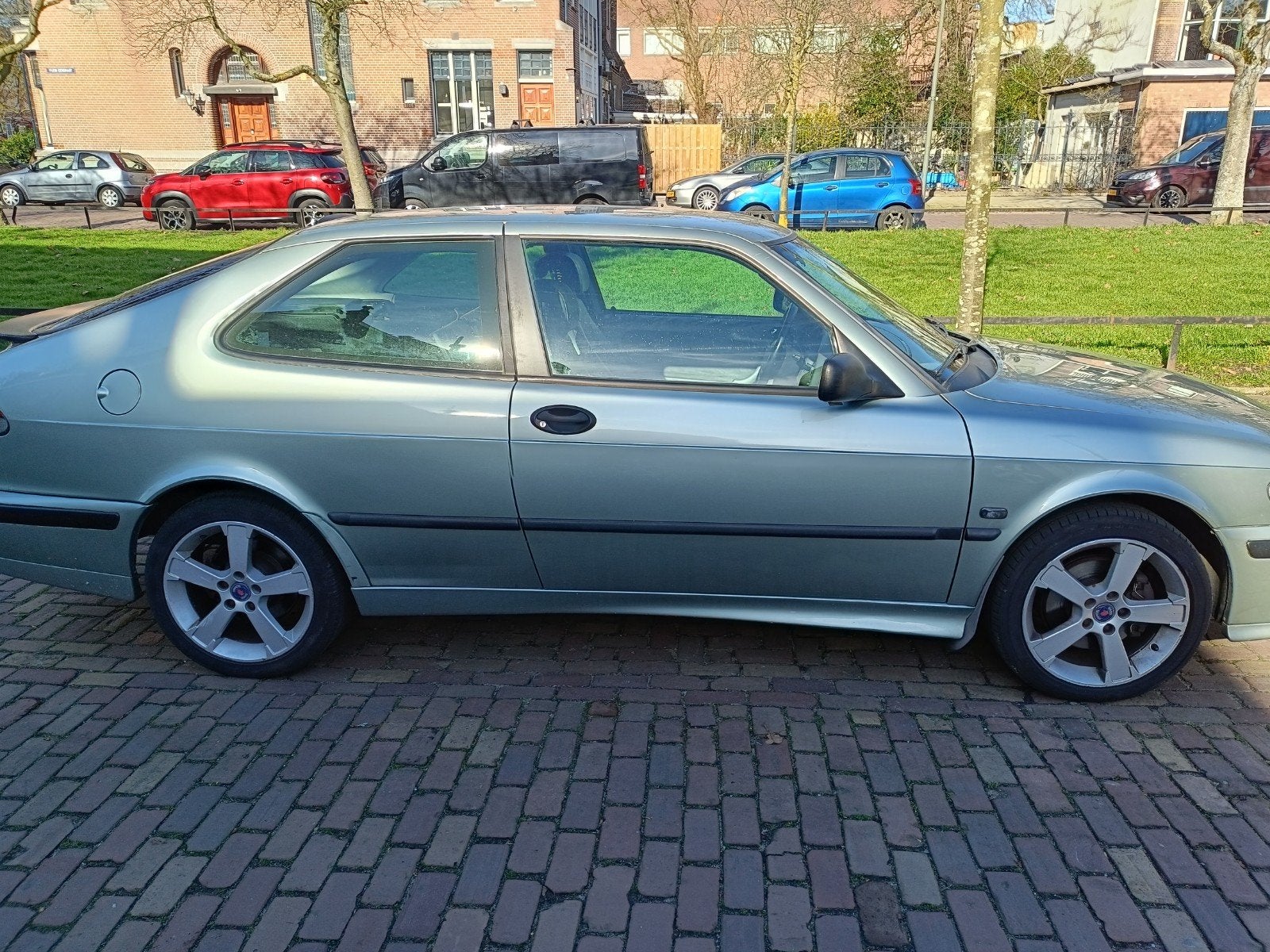 Saab 9-3 2.0 T Coupe 2000 Groen, Auto's, Saab, Voorwielaandrijving, 1330 kg, Zwart, 4 cilinders