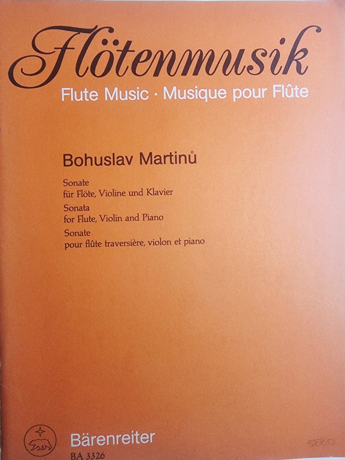 Bohuslav Martinů Sonate voor Fluit, Viool en Piano V34, Muziek en Instrumenten, Bladmuziek, Gebruikt, Verzenden, Klassiek, Artiest of Componist