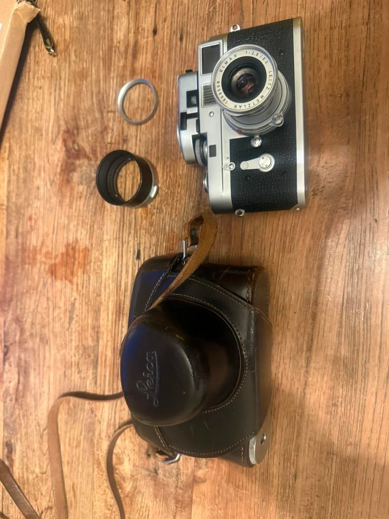 Leica m2 elmar 50mm 1:2.8, Audio, Tv en Foto, Ophalen, Zo goed als nieuw, Compact, Leica