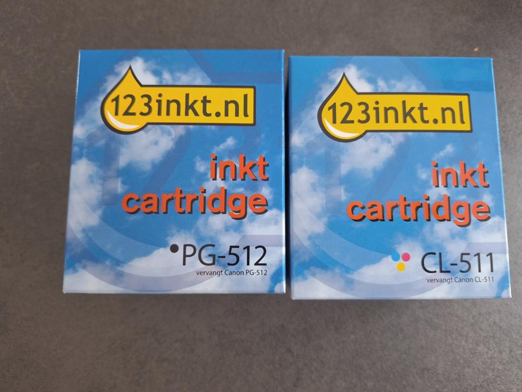 Inktcartridges PG-512 en CL-511, Ophalen of Verzenden, Nieuw, Cartridge, 123inkt.nl