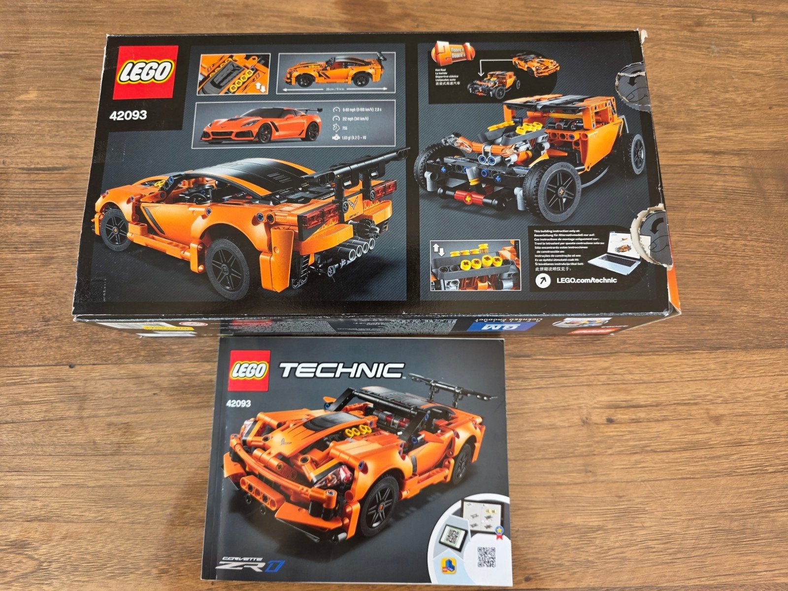 Lego Technic 42093 Chevrolet Corvette ZR1 (2 modellen in 1), Lego, Ophalen of Verzenden, Zo goed als nieuw, Complete set