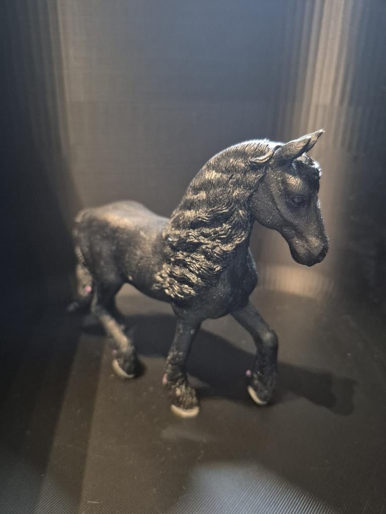 Zwart paard beeldje - Schleich Friese hengst, Ophalen of Verzenden