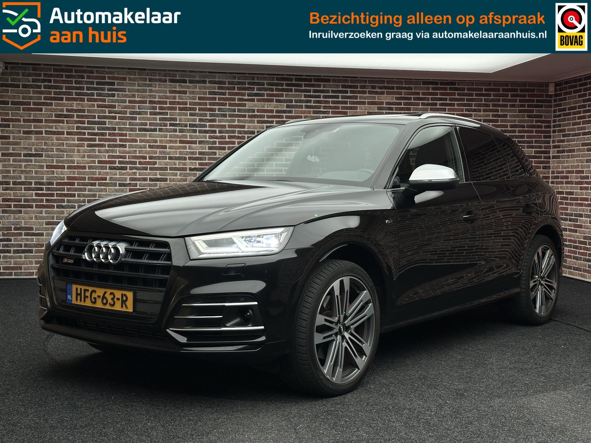 Audi SQ5 3.0 TFSI quattro Pro Line | B&O| Dak| Luchtvering|, Auto's, Automaat, Stof, 2995 cc, Zwart