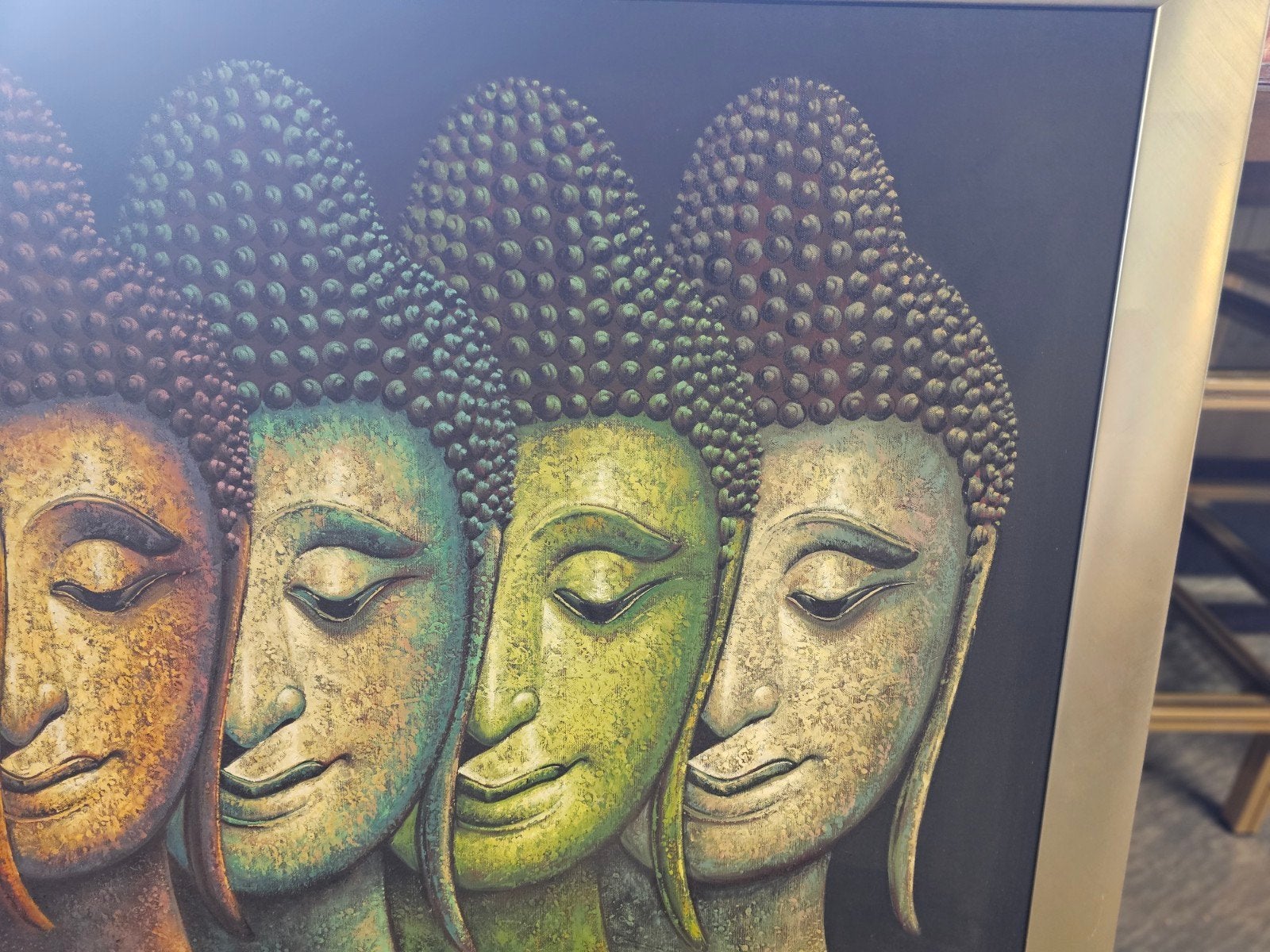 Groot Boeddha Schilderij, Antiek en Kunst, Kunst | Schilderijen | Modern, Ophalen of Verzenden