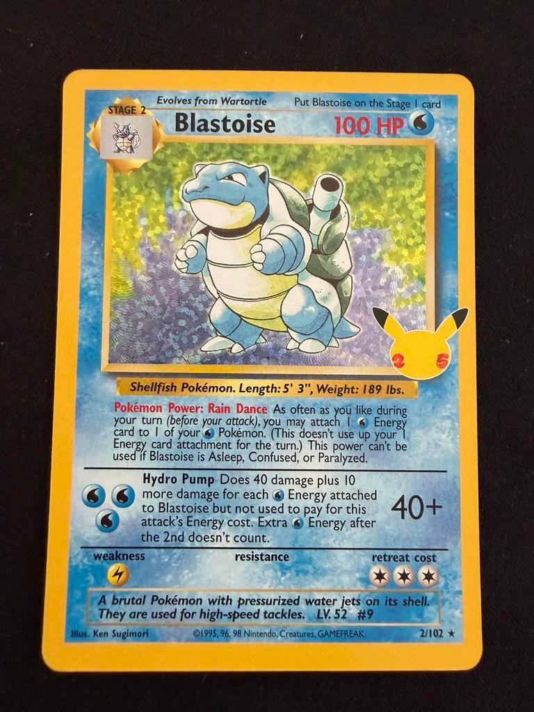 Blastoise Pokémon kaart - Base Set 2/102 Holo, Ophalen of Verzenden, Gebruikt, Losse kaart, Foil