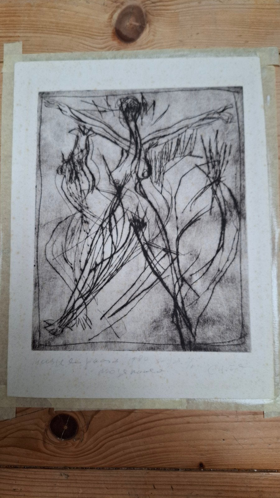 Caeleb - Meisje en Paard - Ets - 1980, Ophalen of Verzenden, Genummerd, Flora en Fauna, 1950 - 1999