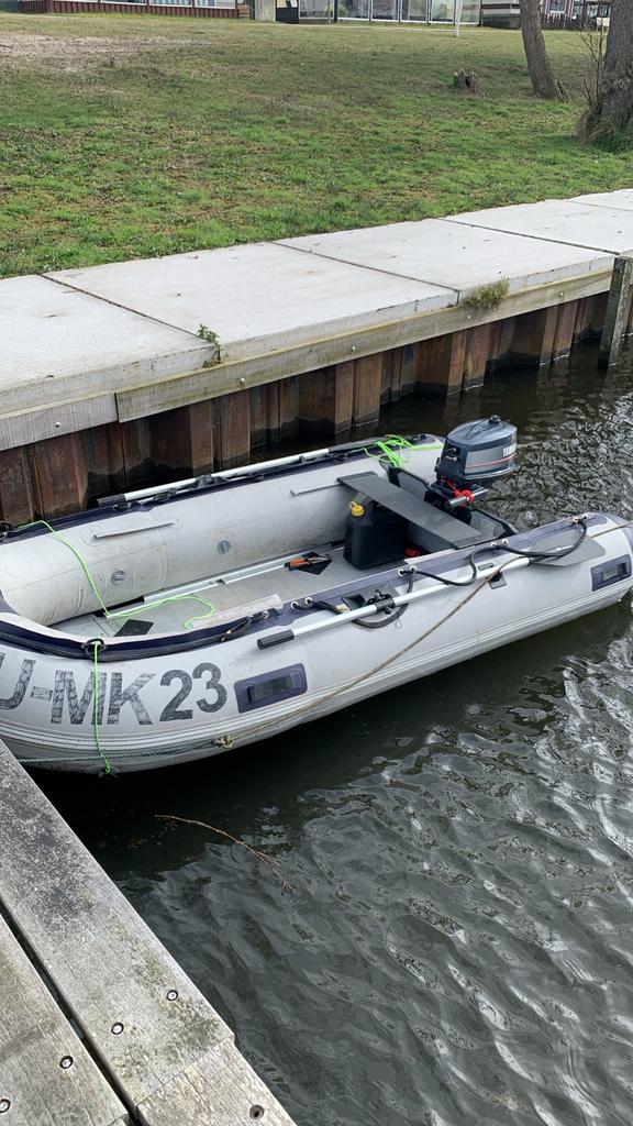 Rubberboot 320 met 4pk 2-takt motor - Werkt goed!, Ophalen of Verzenden, Gebruikt