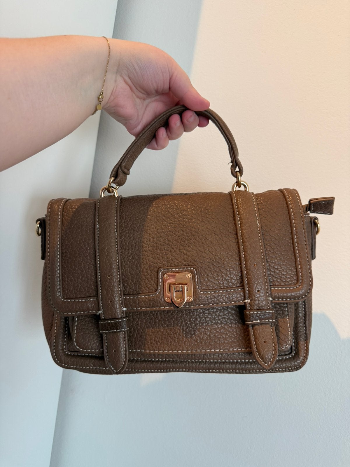 hand tas bruin koffertje, Ophalen of Verzenden, Zo goed als nieuw, Bruin, Handtas