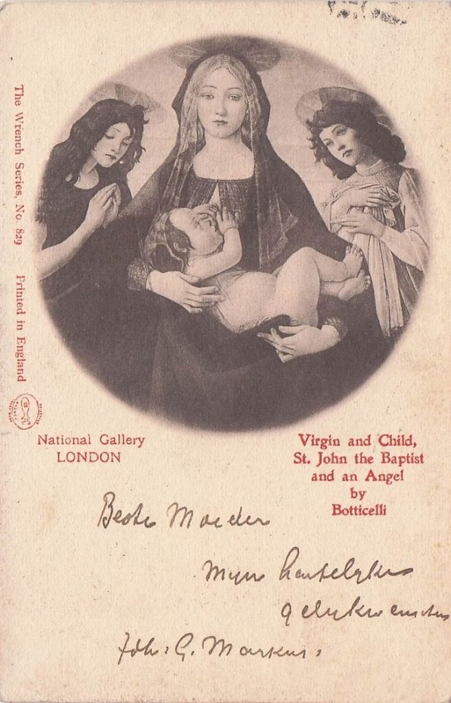 703-297-041 National Gallery London Virgin and Child St Joh, Verzenden, Voor 1920, Engeland
