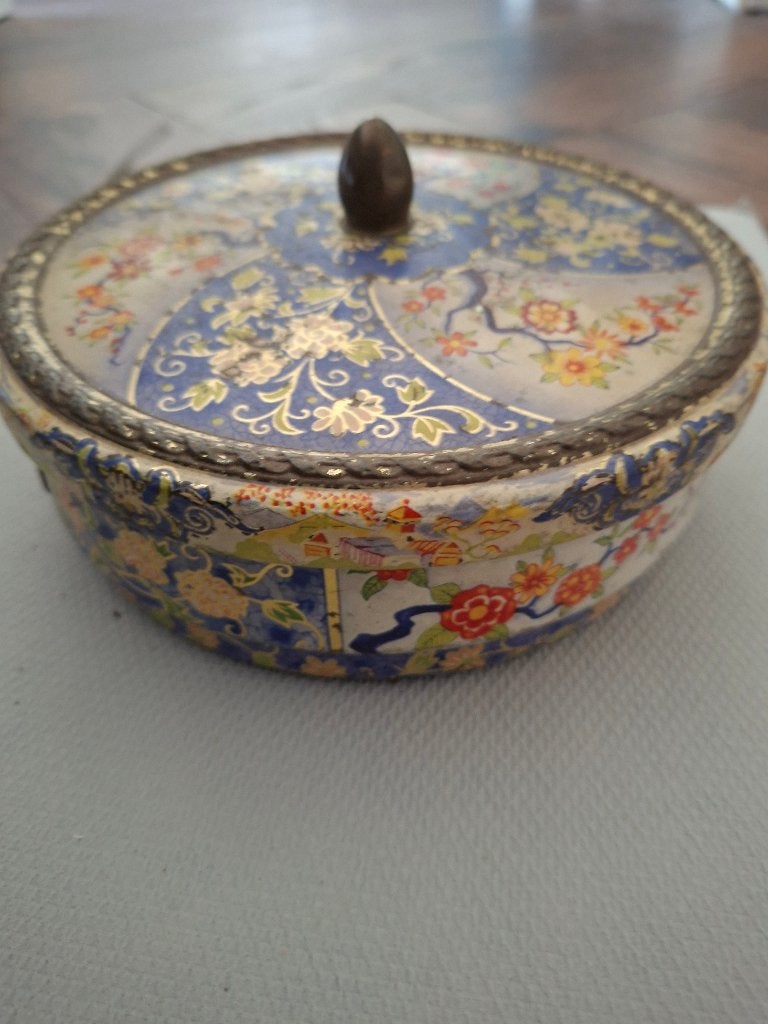 Vintage AH blikAntiek Albert Heijn koekblik Chinoiserie 1930, Verzamelen, Ophalen, Gebruikt, Koek(jes), Overige merken
