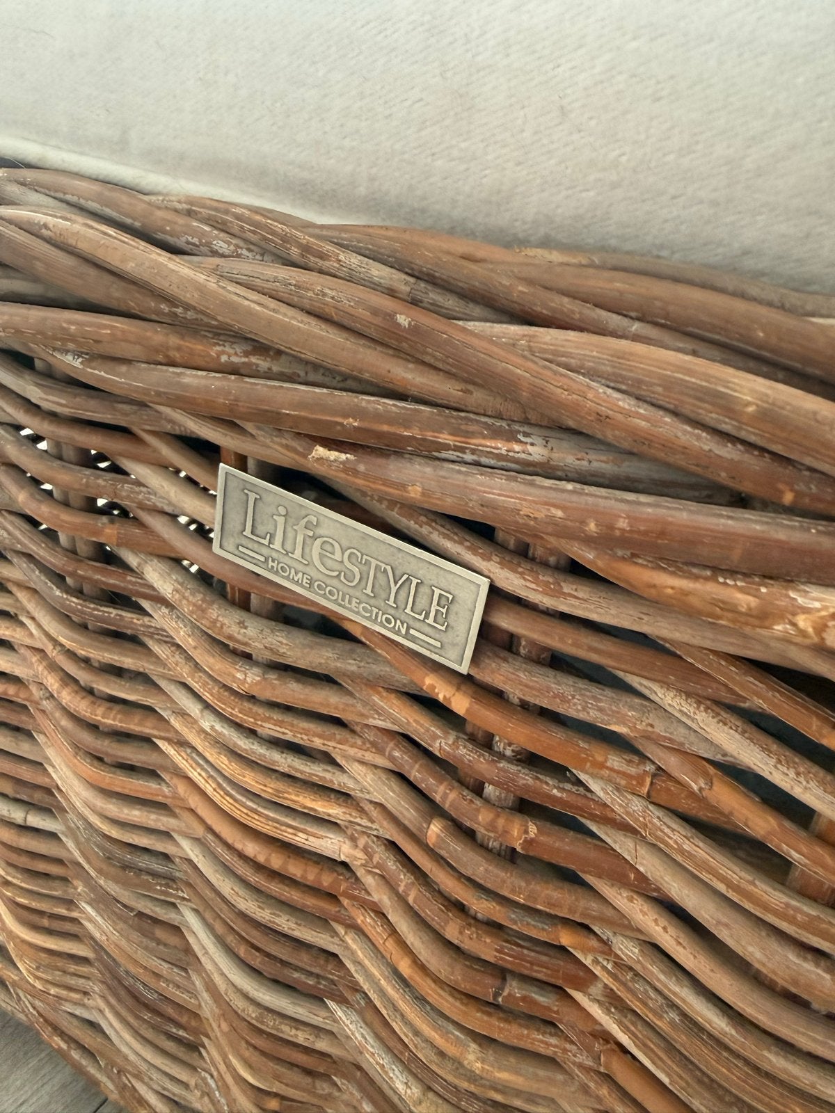 Life Style rotan hocker onbeschadigd, Ophalen, Riet of Rotan, Zo goed als nieuw, Rechthoekig