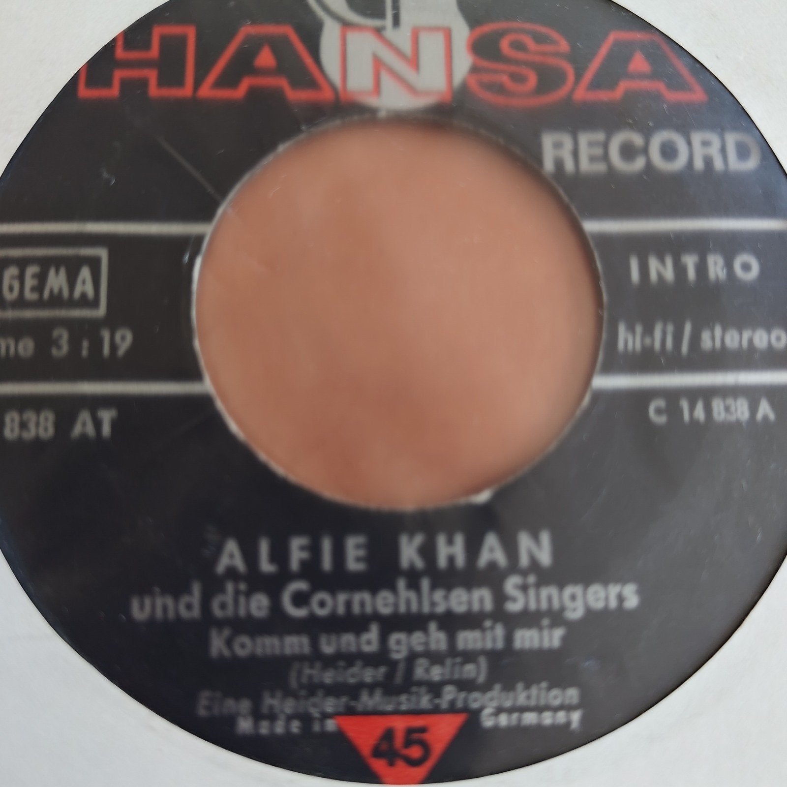 Alfie Khan - Komm und geh mit mir (Vinyl Single), Gebruikt, 7 inch, EP, Schlager
