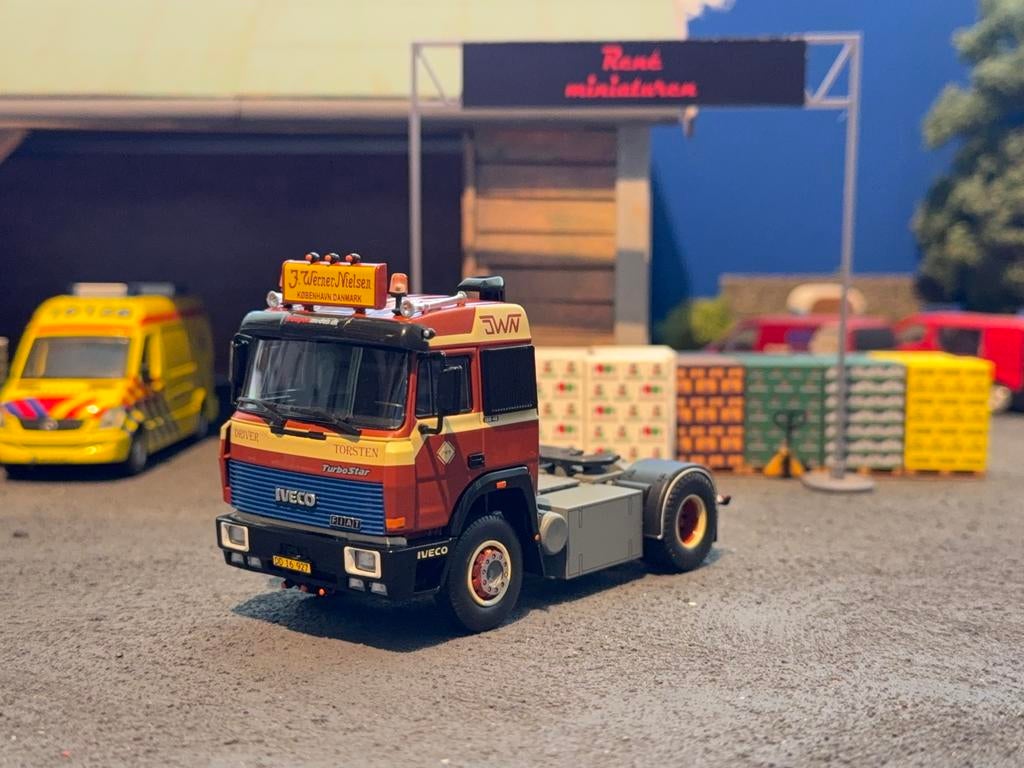 Tekno iveco werner nielsen, Hobby en Vrije tijd, Modelauto's | 1:50, Tekno, Nieuw, Tekno, Bus of Vrachtwagen
