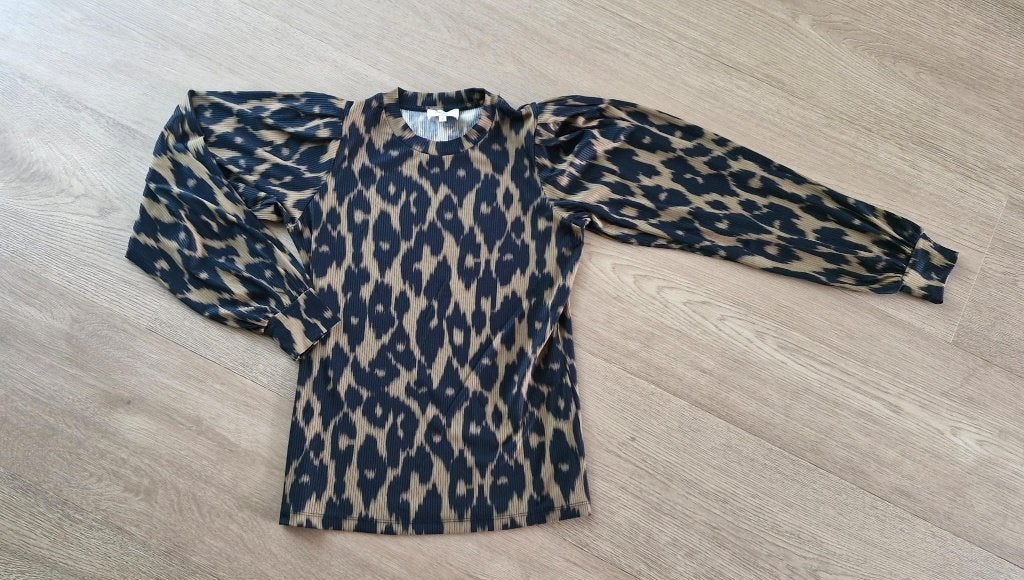 Shoeby shirt-blouse met panterprint – maat M, Ophalen of Verzenden, Zo goed als nieuw, Maat 38/40 (M), Overige kleuren