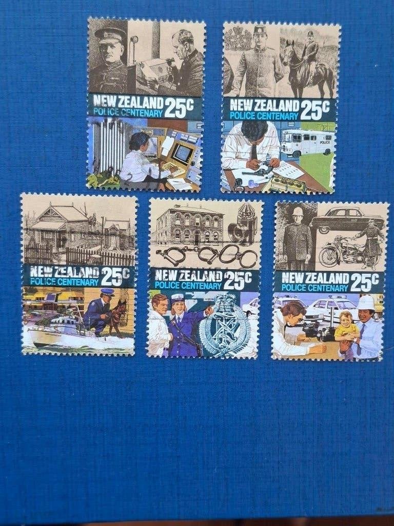 Postzegel Nieuw Zeeland 1986 5 zegels 100jr Politie 29-07, Ophalen of Verzenden, Gestempeld