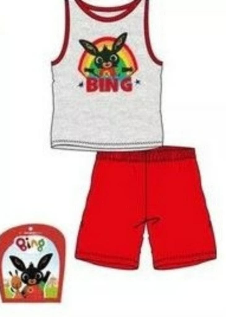 SALE | Bing Konijn Shortama - 110/116 - Blauw of Rood Katoen, Nieuw, Setje, Jongen, Bing