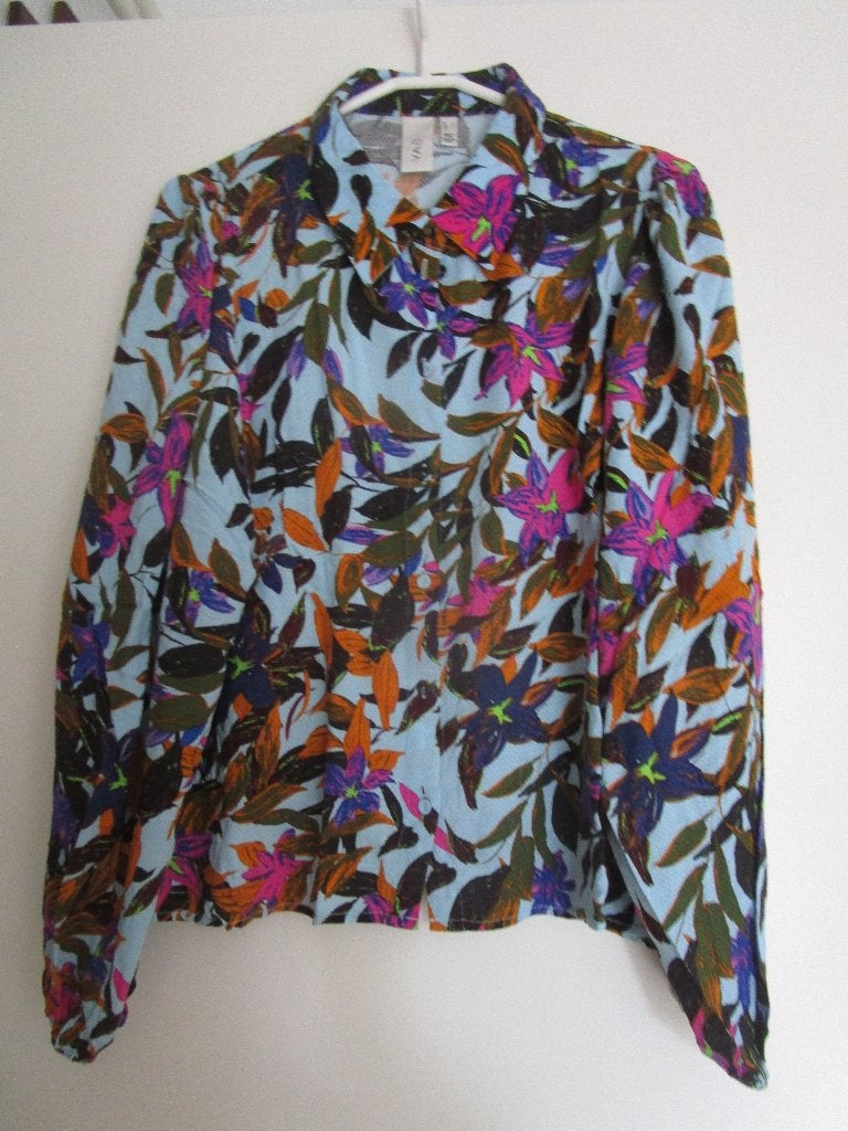 Y.A.S. blouse maat L blauw met kleurtjes, Maat 38/40 (M), Blauw, Y.A.S., Ophalen of Verzenden