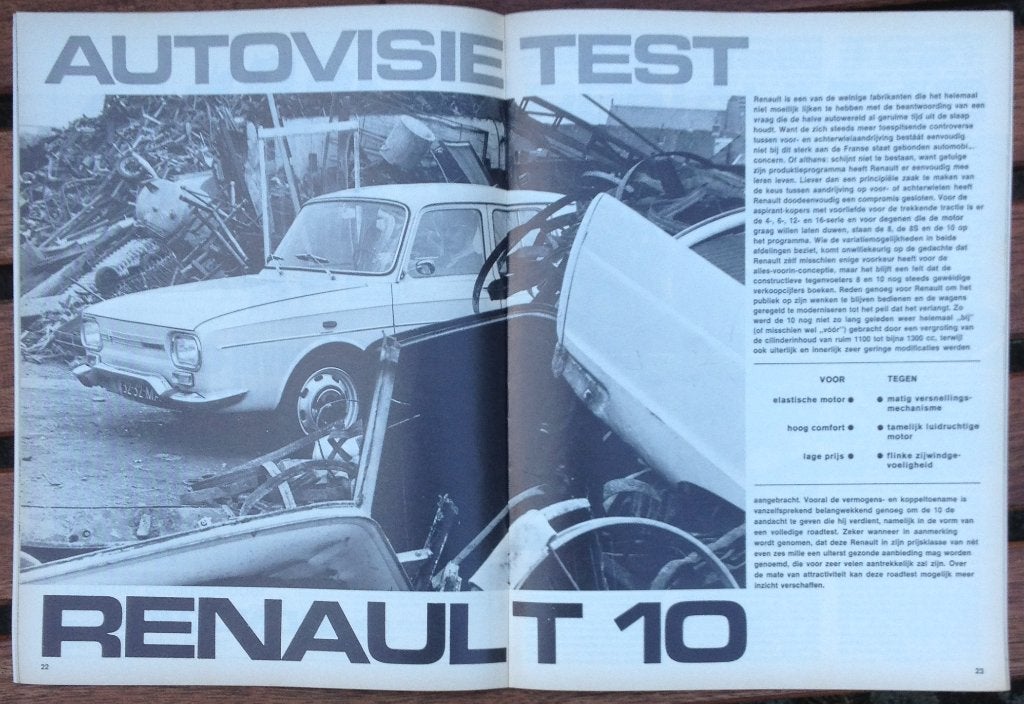 Renault 10 en 8 (o.a. Gordini ) testen in Autovisie ea, Gelezen, Ophalen of Verzenden, Autovisie, Renault