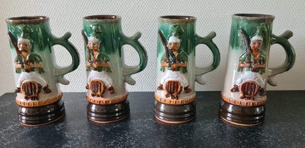 Set van 4 vintage bierpullen uit Silezië (Polen), Verzamelen, Ophalen, Nieuw, Pul(len), Overige merken