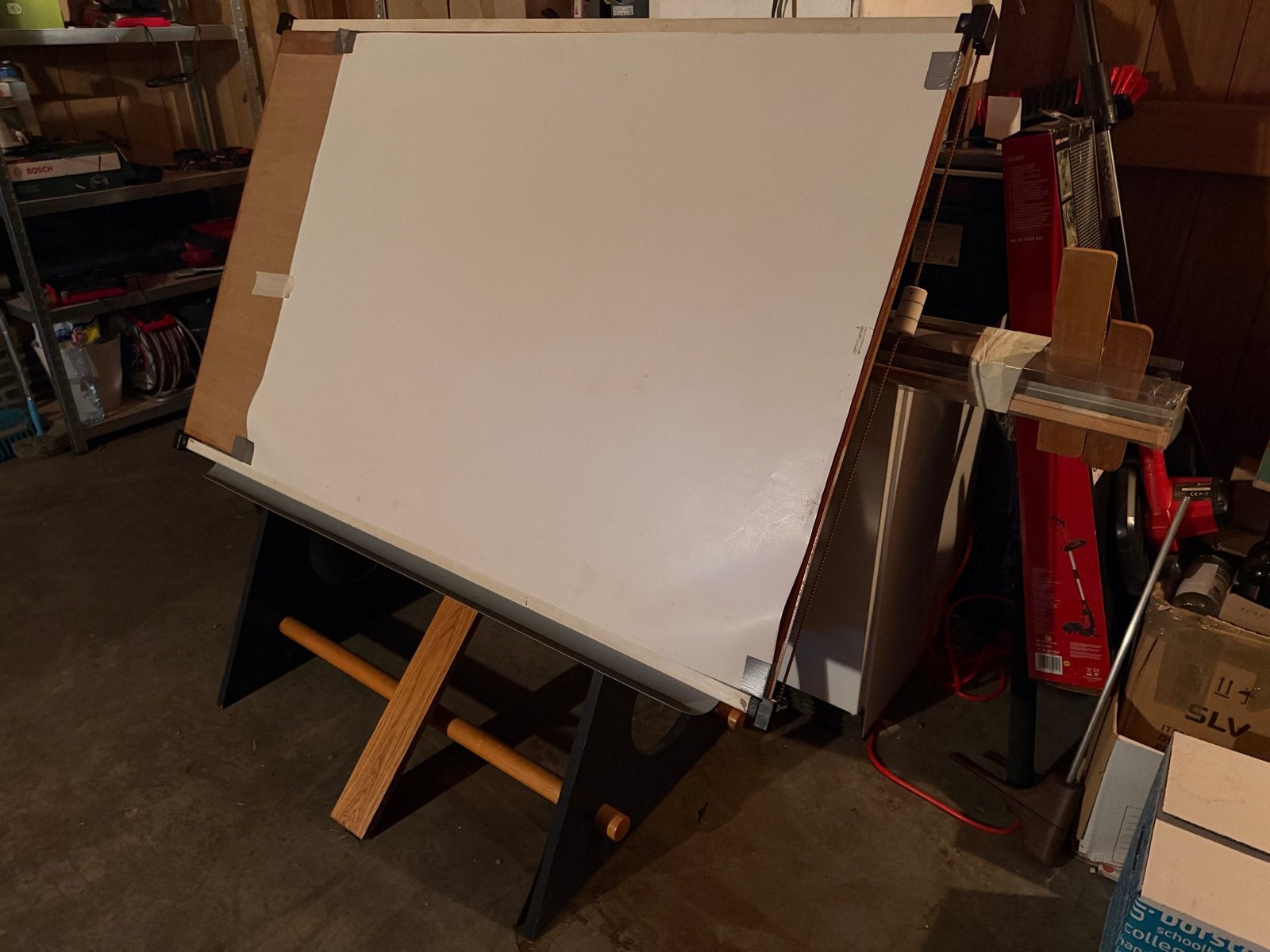 Tekentafel met tekenblad, ideaal voor architecten/kunstenaar, Ophalen, Gebruikt, 150 tot 170 cm
