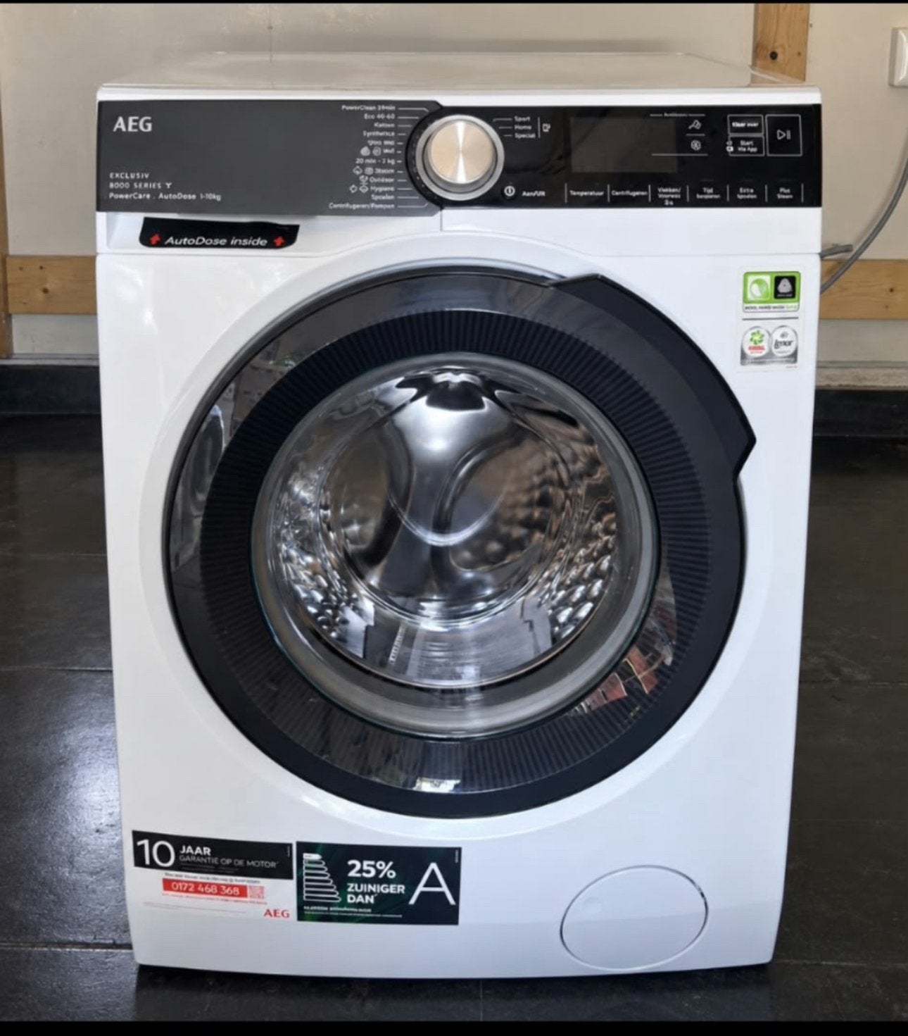 AEG 8000 serie AutoDos 10kg, Witgoed en Apparatuur, 8 tot 10 kg, Ophalen, Zo goed als nieuw, 1600 toeren of meer