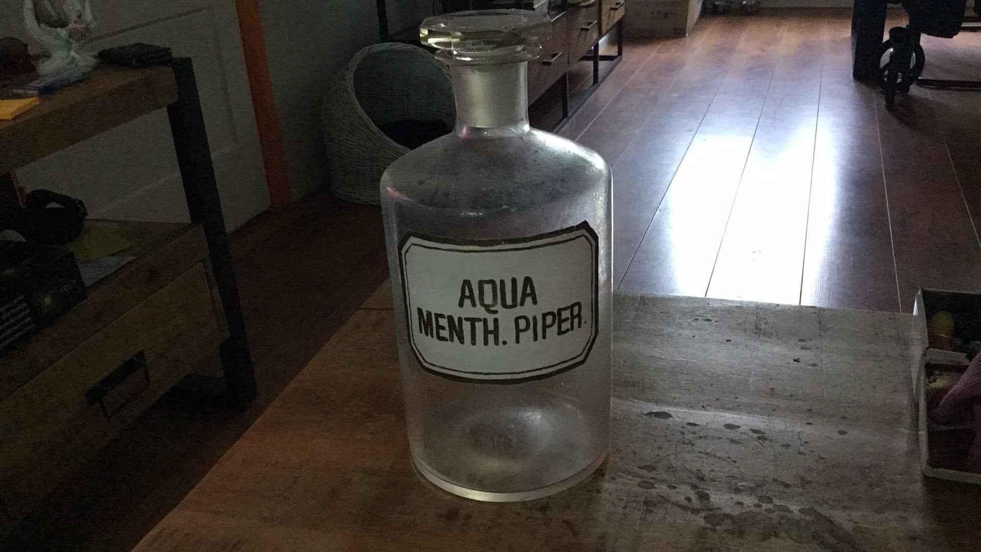 Apothekers flrs aqua menth. Piper, Ophalen, 15 cm, Zo goed als nieuw, Met deksel