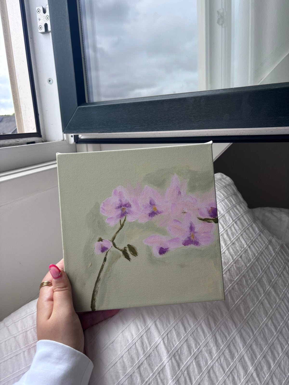 Orchidee, Ophalen of Verzenden, Acrylverf, Bloemen