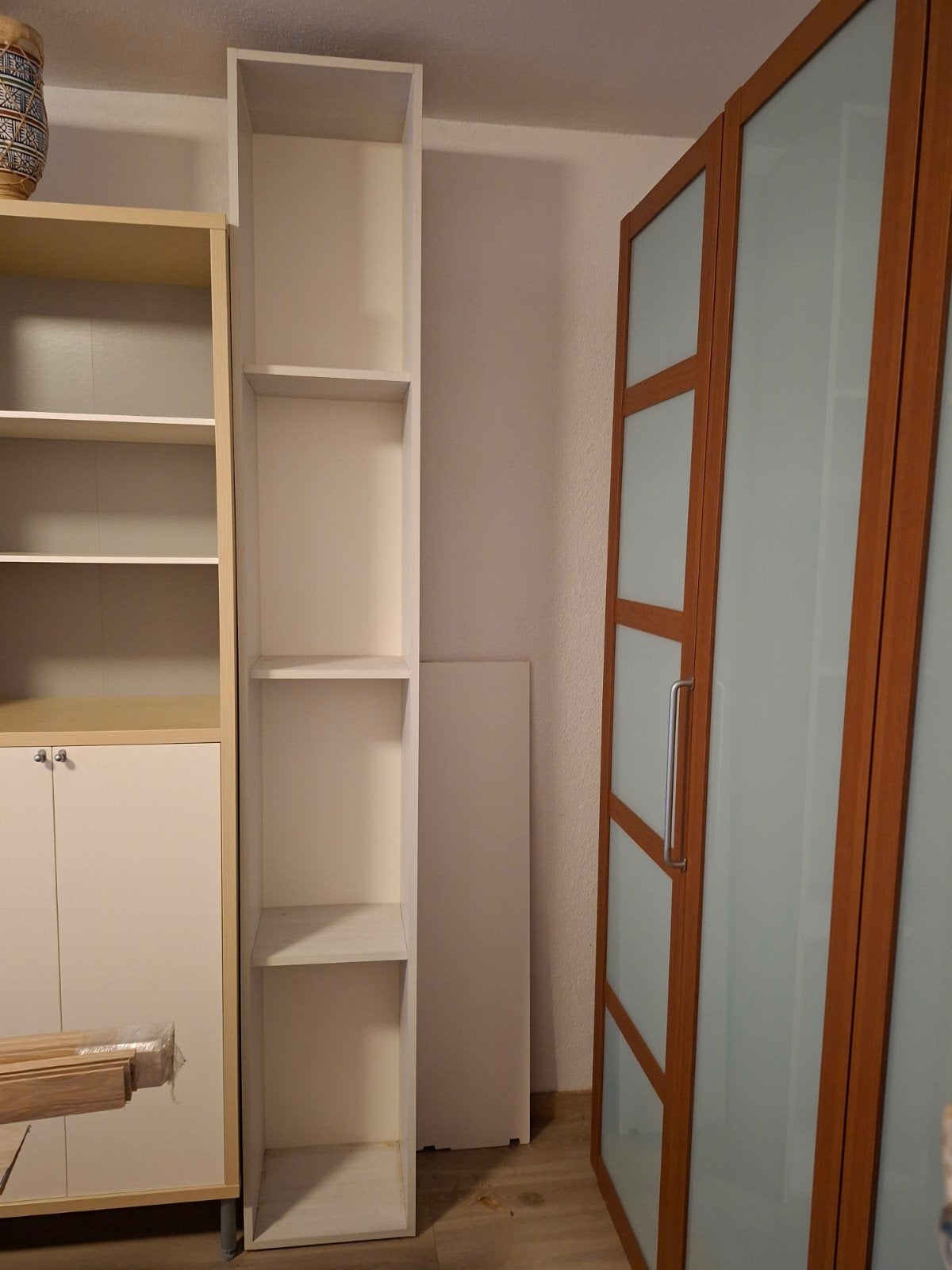Hoge smalle boekenkast/opzetkast - 245x37x31 cm, Ophalen, Met plank(en), Minder dan 50 cm, Gebruikt