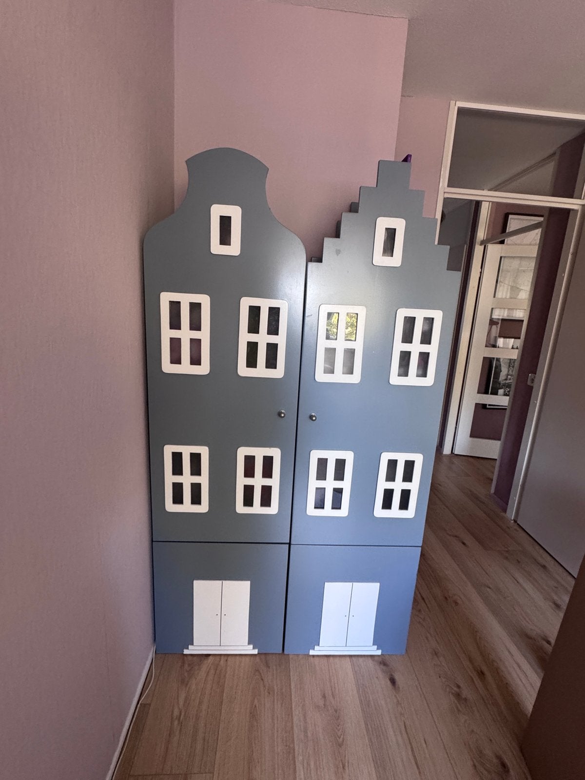 Unieke handgemaakte huisjeskasten voor kinderkamer, Ophalen, Gebruikt, Kast, 105 cm of meer