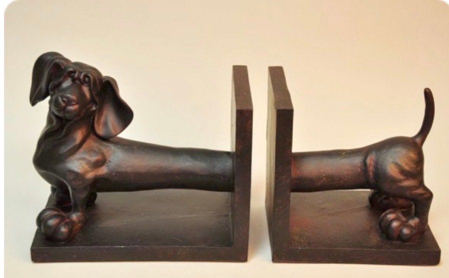 Unieke Teckel Boekenstandaard - Polyesterhars, Ophalen of Verzenden, Nieuw, Bruin, Kunststof