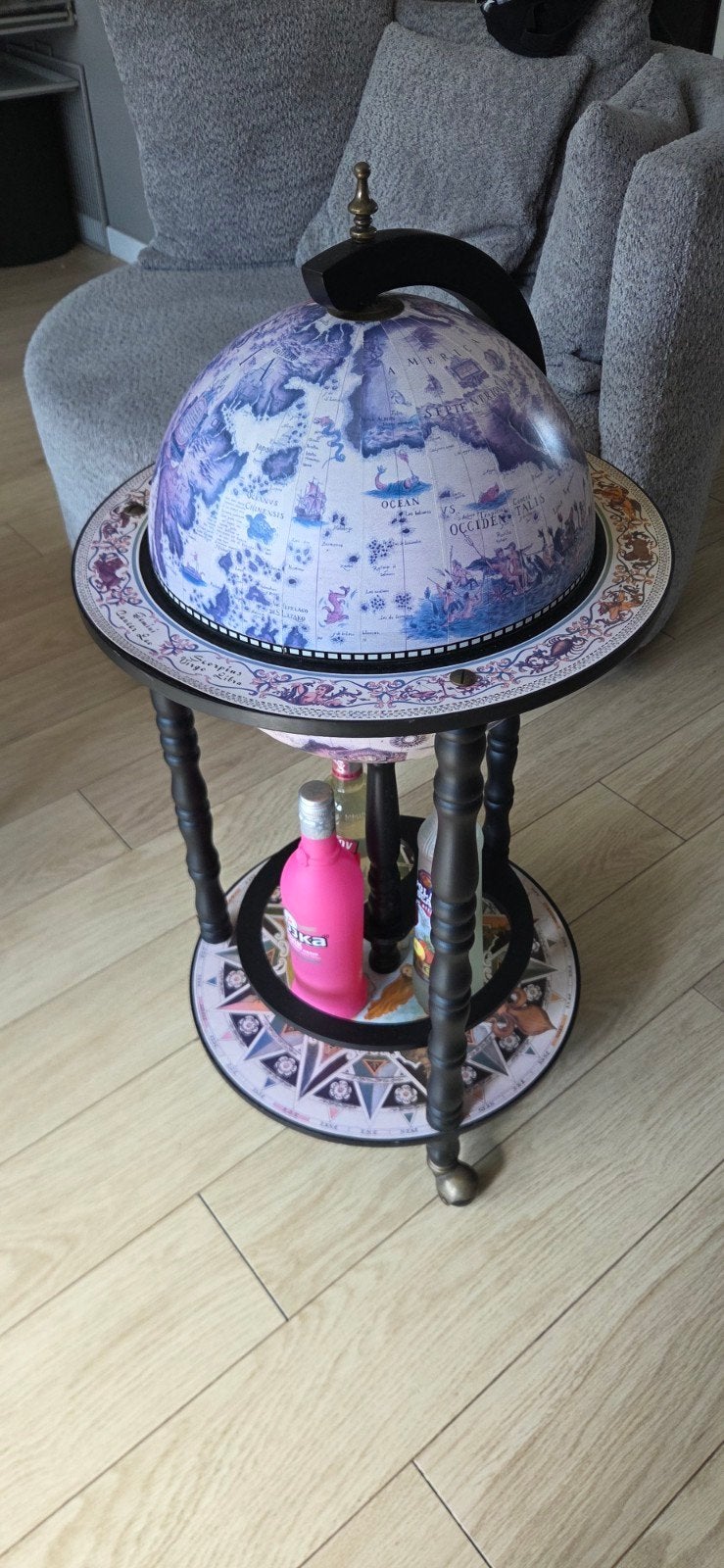 Brulo wereldbol globe bar antiek design, Ophalen