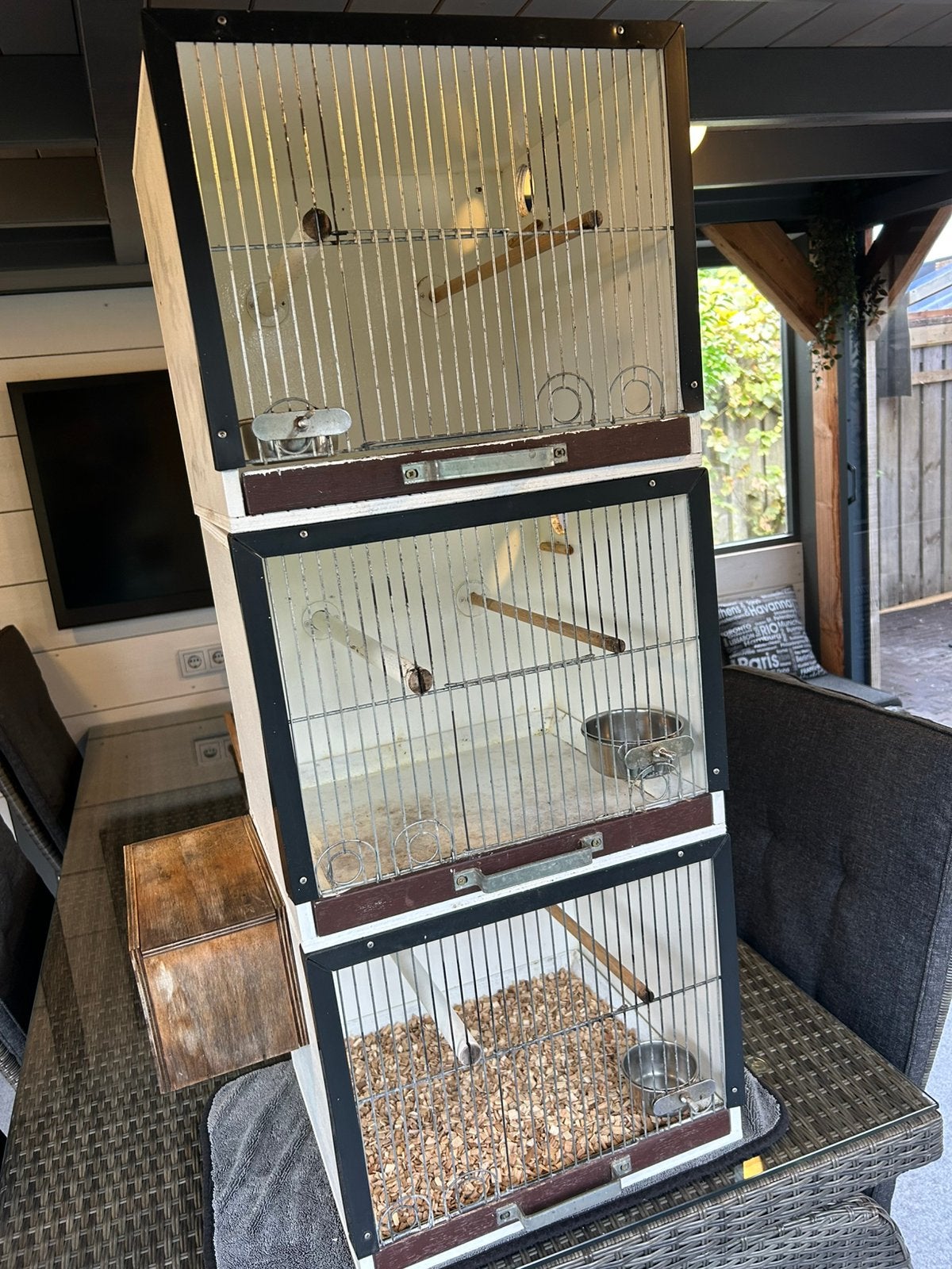 3 stuks kweekkooien ivm stoppen hobby, Ophalen, Zo goed als nieuw, Hout, Broedkooi of Kweekkooi