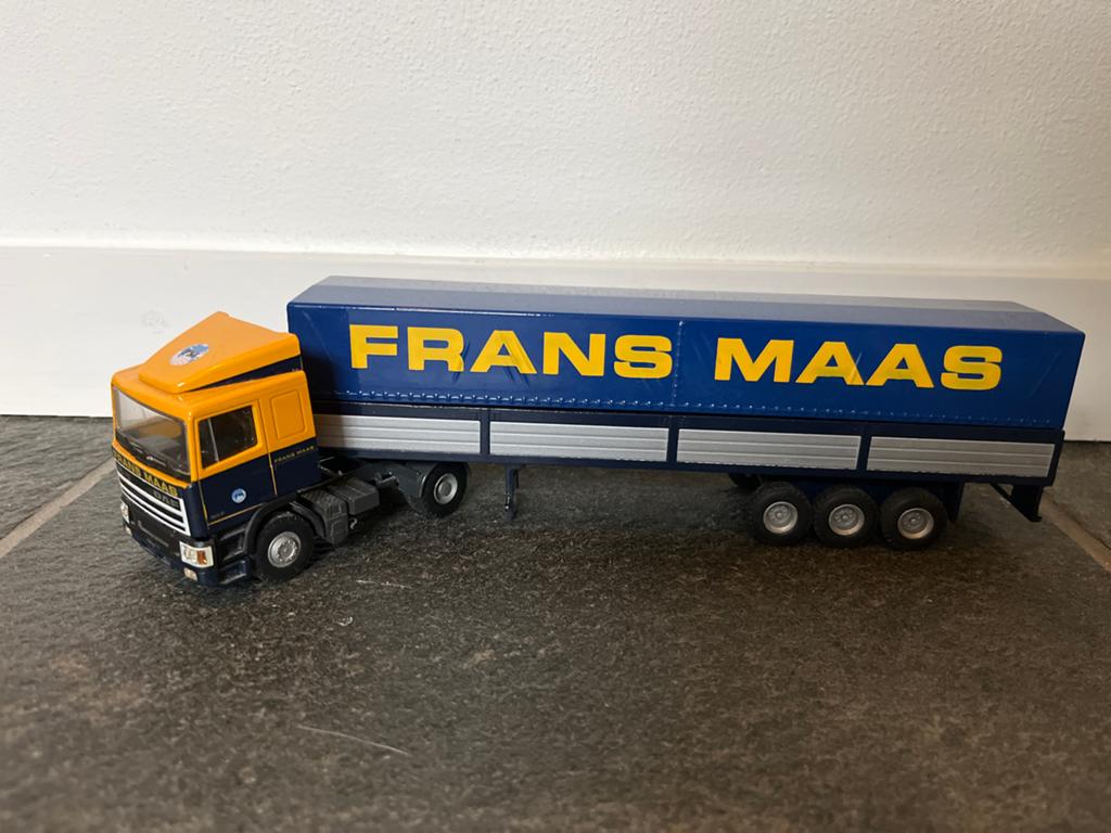 Lion Car Daf 95 Frans Maas vrachtwagen met oplegger, Hobby en Vrije tijd, Modelauto's | 1:50, Ophalen of Verzenden, Zo goed als nieuw