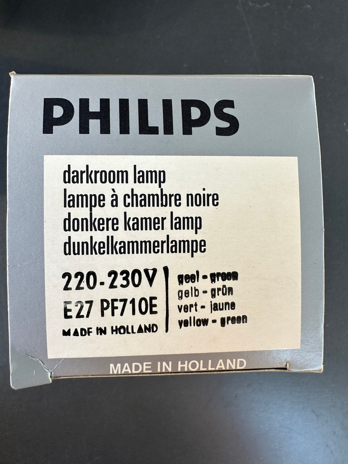 Set van 3 nieuwe Philips doka-lampen geel-groen E27 PF710E, Ophalen of Verzenden, Nieuw, Philips, Dokalamp