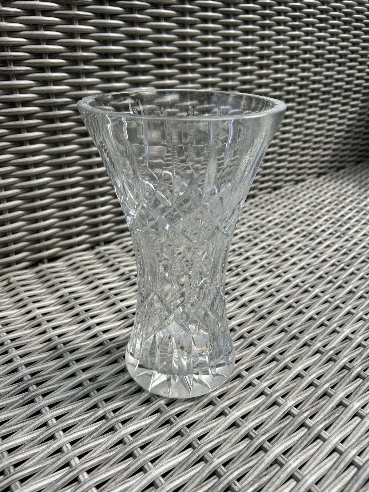 Kristallen vaas, Huis en Inrichting, Woonaccessoires | Vazen, Ophalen, 23 cm, Gebruikt, Transparant
