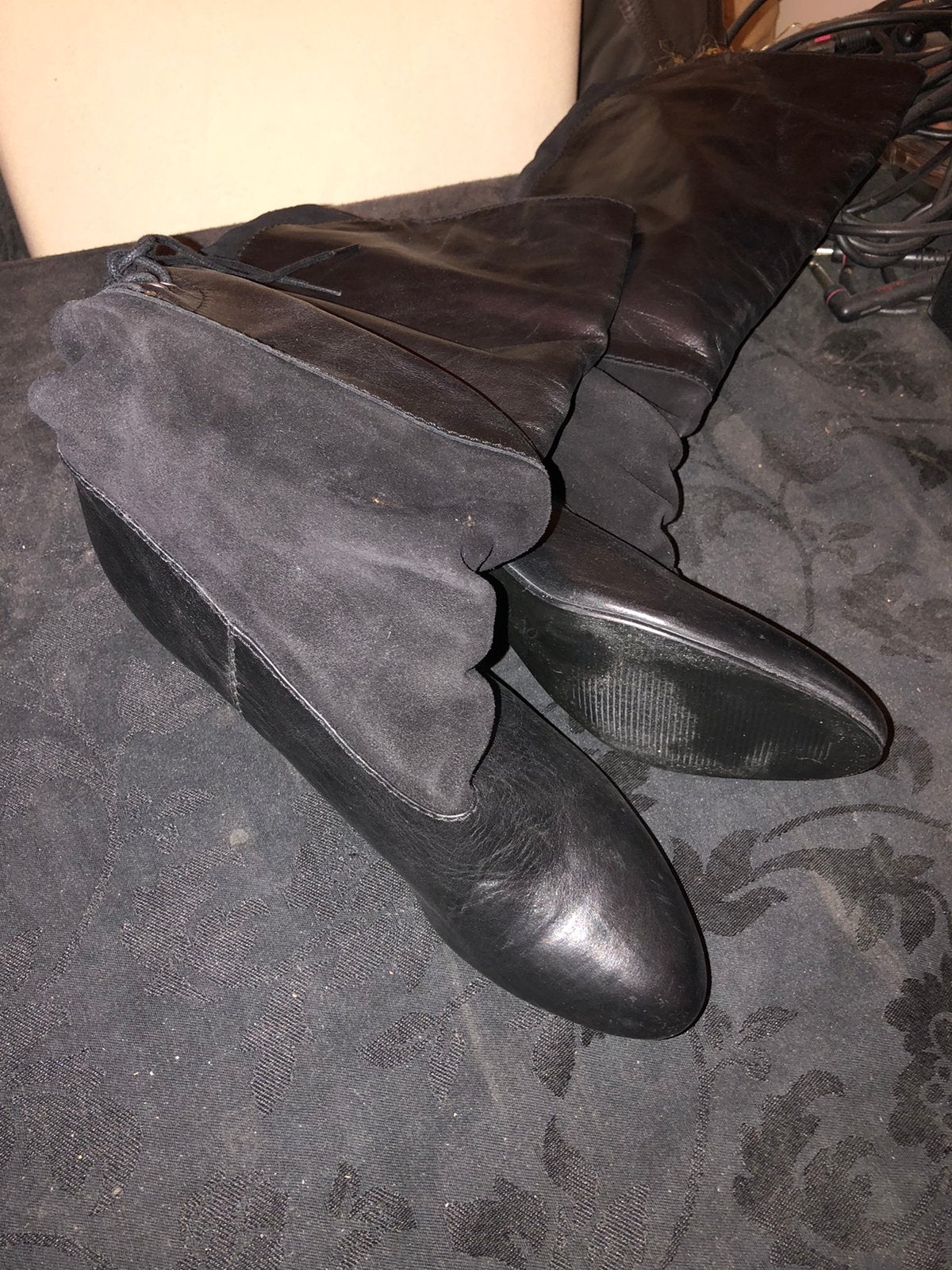 Leren dames laarzen maat 40, Kleding | Dames, Schoenen, Ophalen of Verzenden, Zo goed als nieuw, Zwart, Hoge laarzen